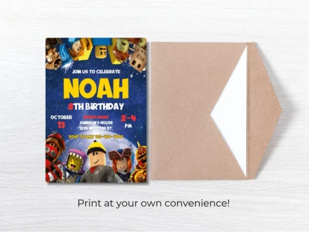 Roblox Birthday Invitation Template | Editable | Printable | Instant Download