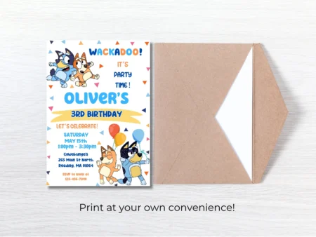 Bluey Bluey Birthday Invitation Template | Editable | Printable | Instant Download