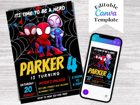Spidey and His Amazing Friends Birthday Invitation Template | Editable | Printable | Instant Download
