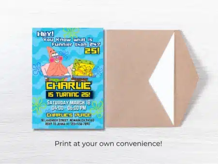SpongeBob Birthday Invitation Template | Editable | Printable | Instant Download