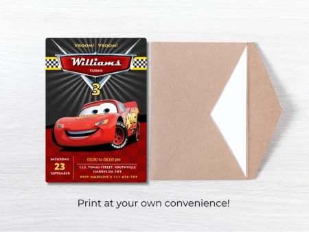 Disney Cars Birthday Invitation Template | Editable | Printable | Instant Download