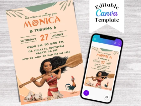 Moana Birthday Invitation Template | Editable | Printable | Instant Download