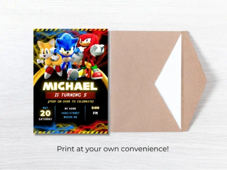 Sonic Birthday Invitation Template | Editable | Printable | Instant Download