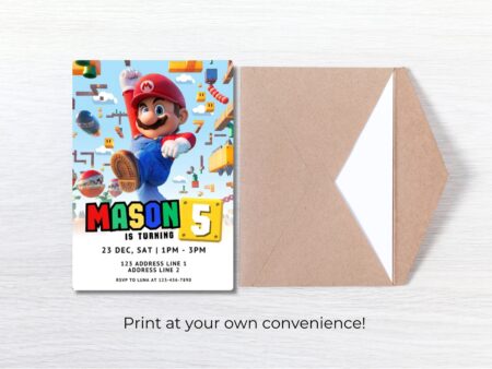 Super Mario Birthday Invitation Template | Editable | Printable | Instant Download