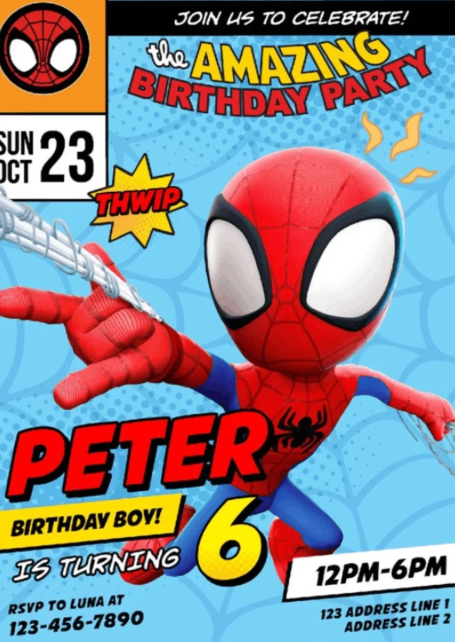 Spidey and His Amazing Friends Birthday Invitation Template | Editable | Printable | Instant Download