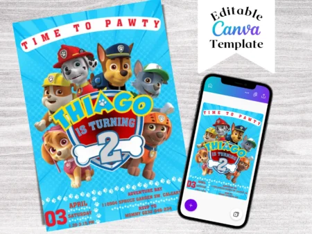PAW Patrol Birthday Invitation Template | Editable | Printable | Instant Download