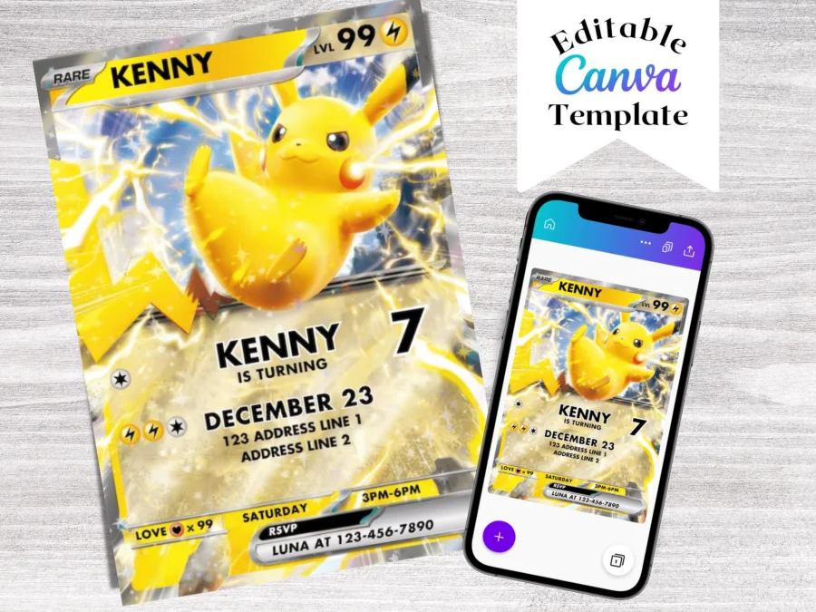 Pokémon Birthday Invitation Template | Editable | Printable | Instant Download