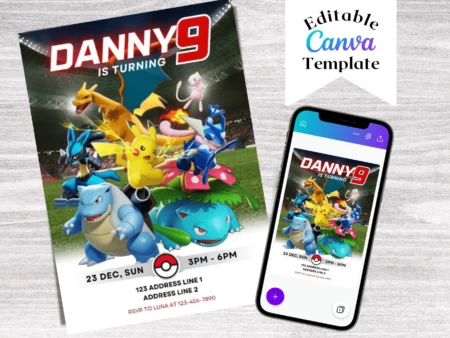 Pokémon Birthday Invitation Template | Editable | Printable | Instant Download
